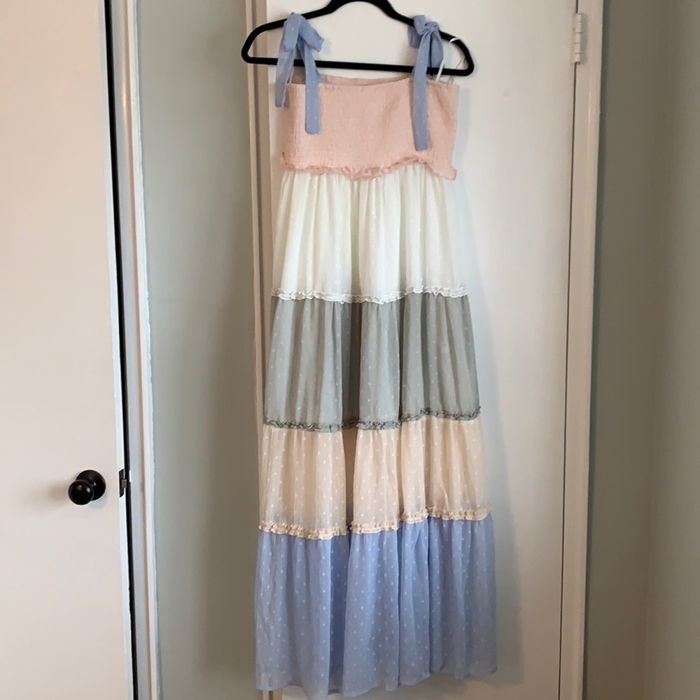 Color block maxi dress
